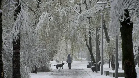 Una tormenta de nieve en Moscú