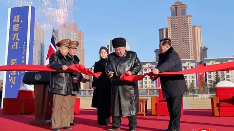 Inauguración de una nueva calle en Pionyang para familias de soldados caídos en Ucrania